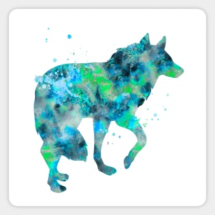 Arctic Wolf Watercolor Painting Magnet